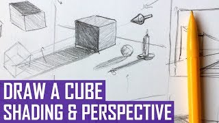 How to Draw 3D Shapes: Cube (With Shading and Perspective!)