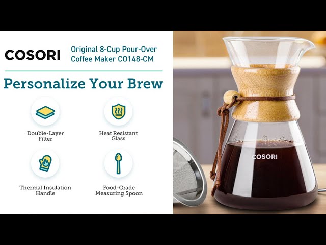 COSORI's glass pour over coffee maker with wood accents drops to $26 + more  from $13.50