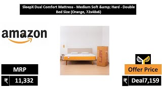 SleepX Dual Comfort Mattress   Medium Soft & Hard   Double Bed Size Orange, 72x48x6 screenshot 5
