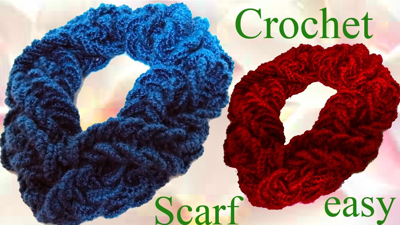 bufanda a crochet con lana gruesa