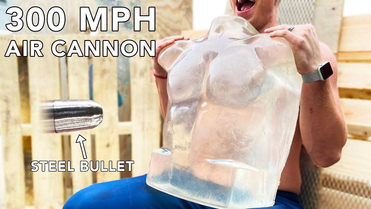 Ballistic Gel vs 300 MPH Air Cannon
