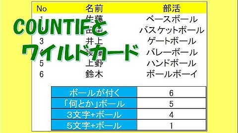 エクセル関数COUNTIFと色々なワイルドカード