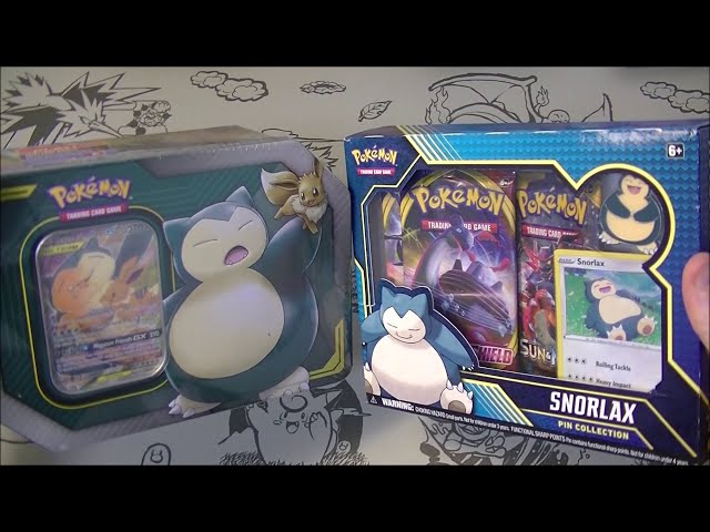 Pokemon TCG Snorlax Pin Collection Box and Eevee Snorlax Tag Team