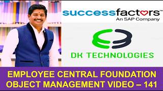 141 How to configure Employee Central Foundation Object Management | Success Factor| DK TECHNOLOGIES