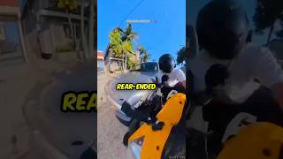 Biker Rear-Ended by Distracted Driver