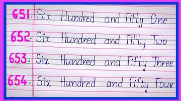 Learn Number names651-660//Learn numberspellings from 651-660//learn1-1000numbers in words