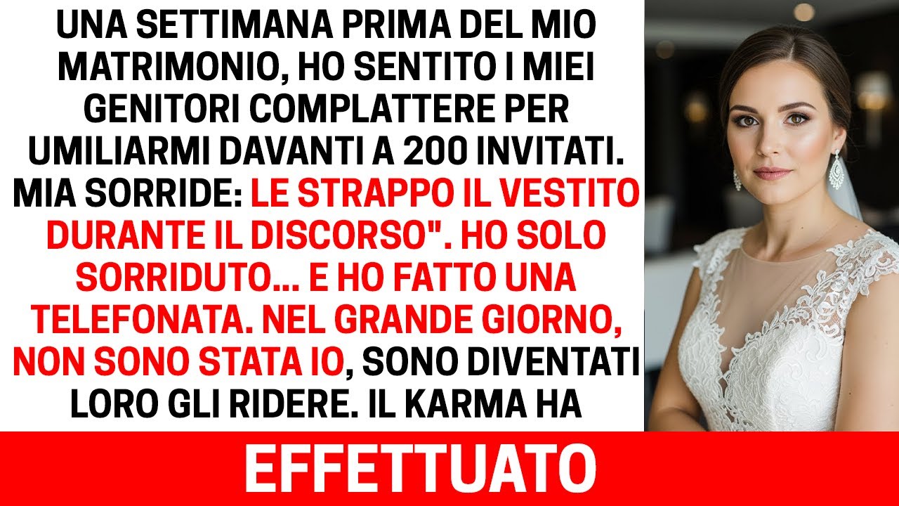 I miei genitori volevano umiliarmi al mio matrimonio — la mia risposta li ha distrutti
