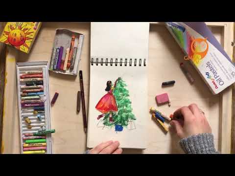 როგორ დავხატოთ ნაძვის ხე და გოგო/საახალწლო განწყობა/How to paint Christmas tree