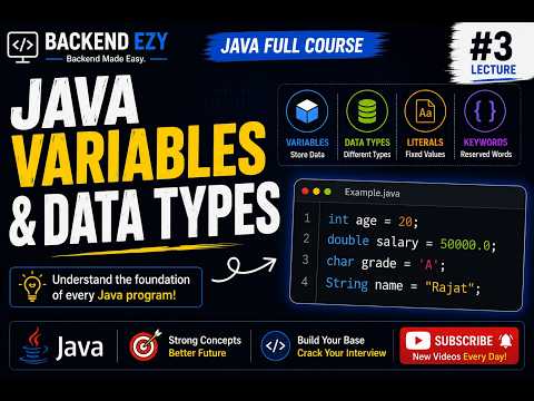 Java Variables & Data Types Explained | Java Full Course #3