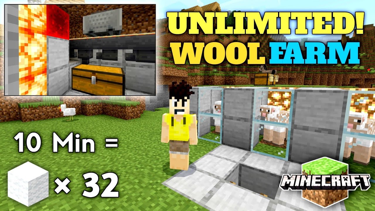 HOW TO MAKE INFINITE WOOL FARM IN MINECRAFT IN HINDI | Full Tutorial ...