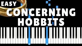 The Lord Of The Rings - Concerning Hobbits | EASY Piano Tutorial | Falling Notes