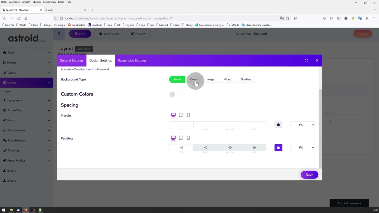 Astroid 3 Spalten Layout