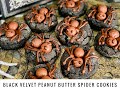 🇺🇸Black Velvet Peanut Butter Spider Cookies🕷 🇫🇷Cookies Araignées Cacao Noir Intense🕸 Halloween