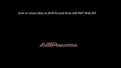 How to return data in JSON format from ASP NET Web API