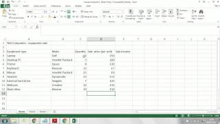 Task 2 of ICT L1 Functional Skills EXCEL