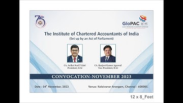 ICAI CHENNAI -CONVOCATION NOVEMBER 2023