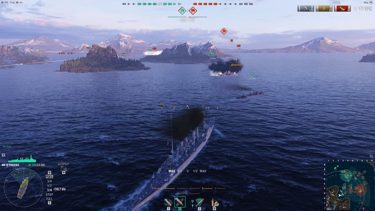 World Of Warships Tier 4 Cruiser Phoenix Sinking Enemy Ships YouTube