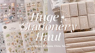 Huge Stationery Haul 350++ pcs from Korea, Malaysia, China, Taiwan! 💸 ASMR Aesthetic Unboxing