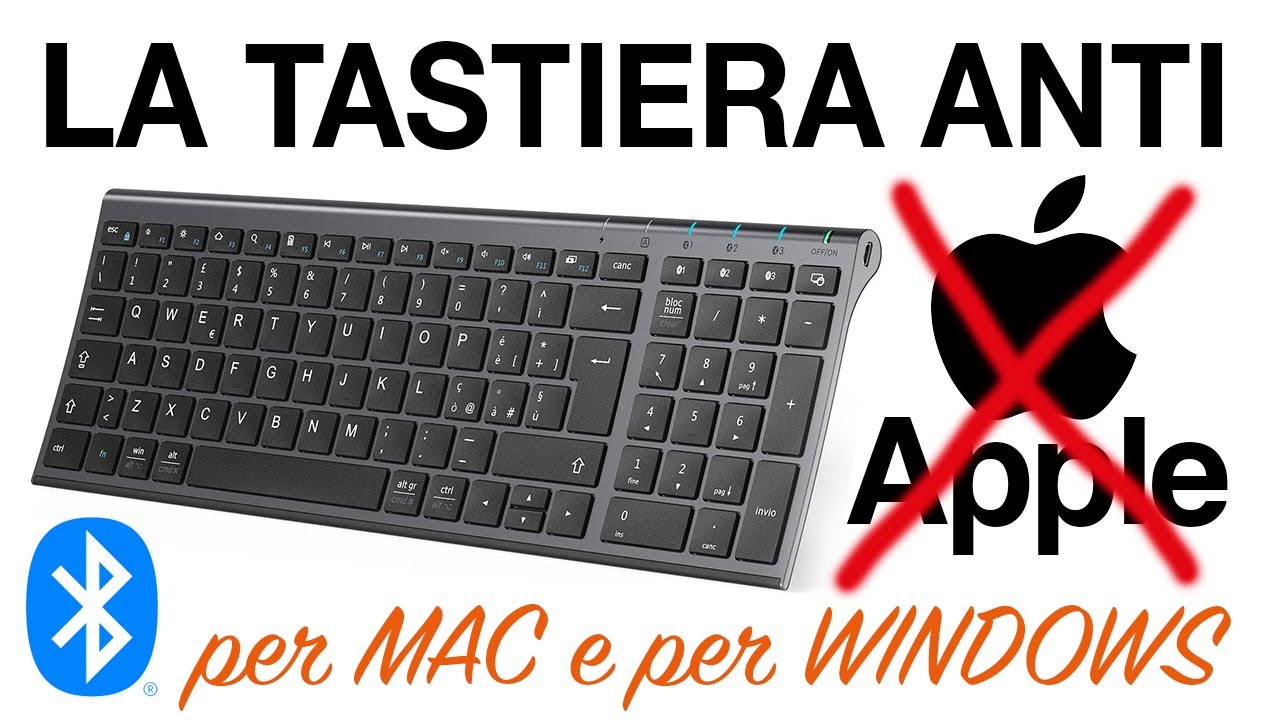 iClever Tastiera Bluetooth, Compatta Tastiera Mac Wireless(2.4GHz+Bluetooth), Layout Italiano QWERTY, Ricaricabile USB-C, Ultra-sottile Compatibile con Mac,per MacBook Pro/Air/iMac,iPad,iPhone,Windows