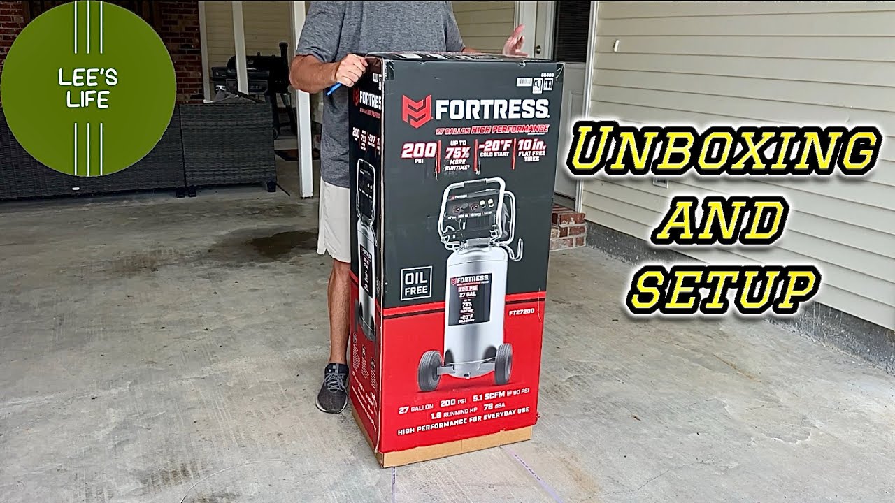 Распаковка и установка воздушного компрессора Harbor Freight Fortress. 