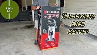 Harbor freight fortress air compressor unboxing and setup. #aircompressor #diy