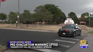 Colorado Springs Fire Department lifts pre-evacuation warning for hazmat fire