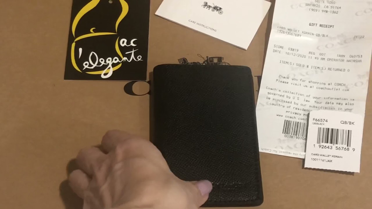 Coach crossgrain  Card wallet black