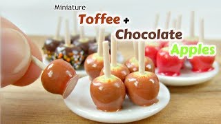 Miniature Polymer Clay Toffee + Chocolate Apples Tutorial - Dolls House Food