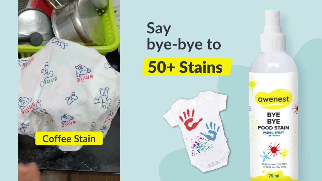 Instant Food Stain Remover Fabric Spray - awenest Bye Bye Food Stain, works on 50+ Food Stains