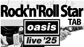 Rock'n'Roll Star Live'25」- Oasis Guitar Cover TAB w/Lyrics - YouTube