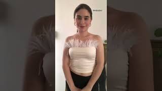 DIY crop top de plumas #diyropa #fashiontrends #tendencias #moda2022mujer