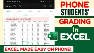 How to Calculate Students Grade in Excel on Mobile Phone || Best Excel Phone Tutorial Profile