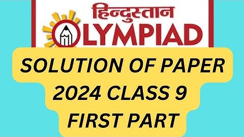 Hindustan Olympiad paper 2024 solution of class 9 #howto #hindustanolympiad #2024 #solutions #prepra