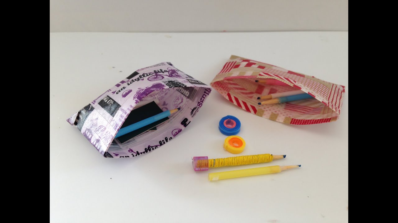 Miniature pencil case tutorial - School supplies DIY - YolandaMeow♡ 