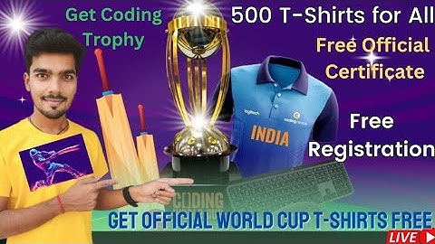 Get Official World Cup T-Shirts For Free | Coding Ninjas Coding World Cup | Free Goodies and Swags