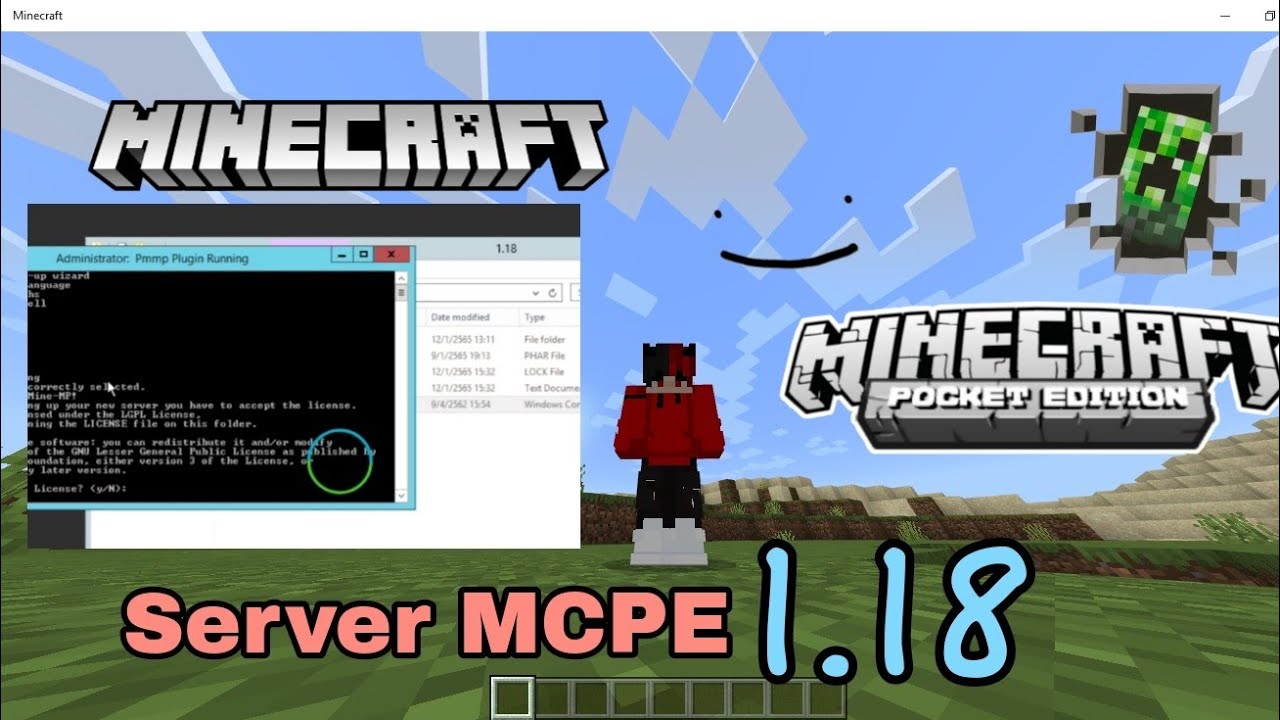 สอนเปิด/แจกตัวรันเซิฟ Minecraft PE 1.18 ล่าสุด - YouTube