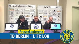 Pressekonferenz nach dem Regionalligaspiel bei Tennis Borussia Berlin am 11.04.2023