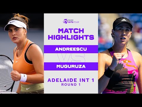 Bianca Andreescu vs. Garbiñe Muguruza | 2023 Adelaide 1 Round 1 | WTA Match Highlights