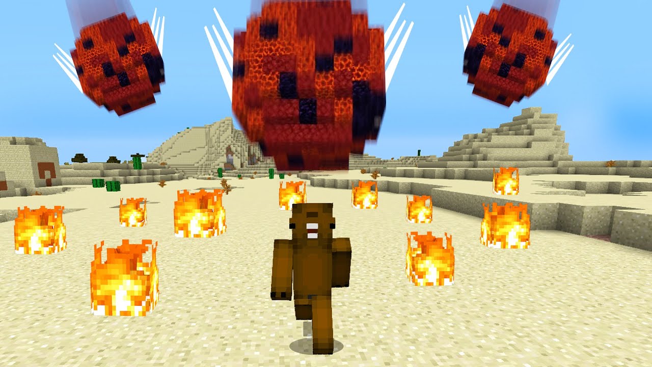 Minecraft but meteors fall every 7 seconds...