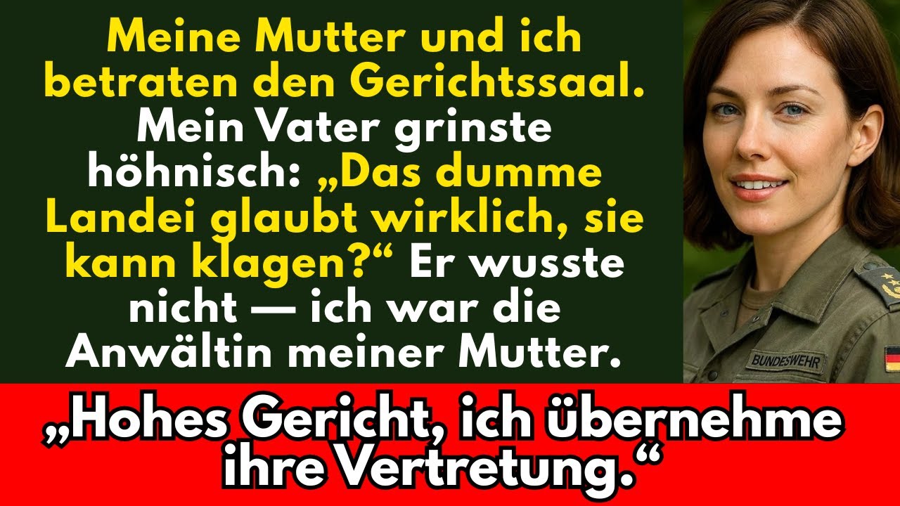 Ich betrat den Gerichtssaal – mein Vater lachte, bis ich sagte: „Euer Ehren, ich verteidige sie.
