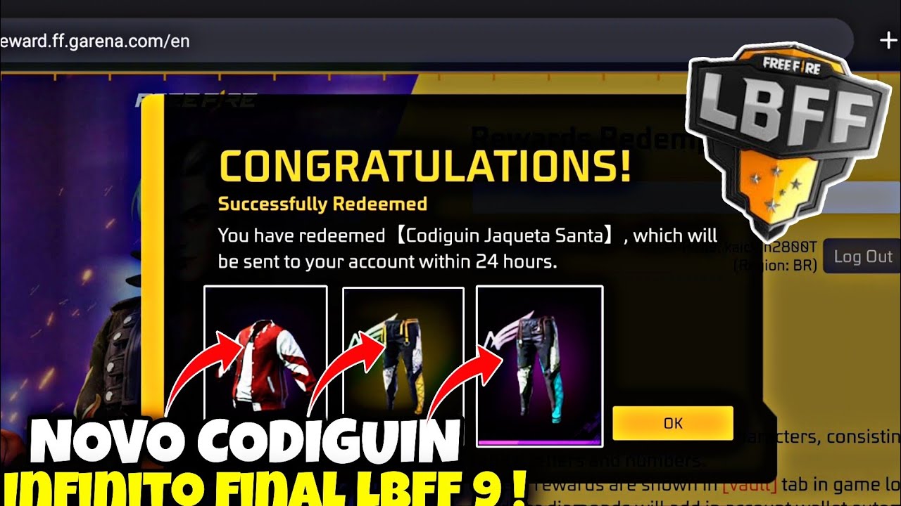 CODIGUIN INFINITO da JAQUETA SANTANDER no Free Fire pegue o seu