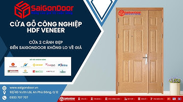 ▶️ Cửa Gỗ Công Nghiệp 2 Cánh Lệch Mẹ Bồng Con mẫu 9A HDF Veneer dùng làm cửa đi cửa chính