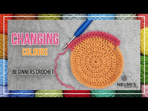 How to change colours in crochet | Joining round with new colour yarn | Beginner's Tutorial |