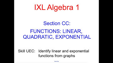 IXL CC.1 Algebra 1 Identify linear and exponential functions from graphs (UEC)