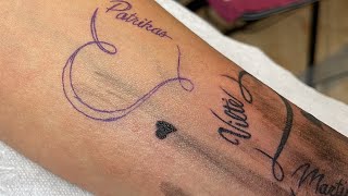 Script tattoo in Real time | a wonderful tattoo Idea with children's names