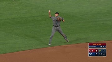 ARI@SD: Ahmed makes a leaping throw from short