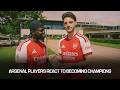 Rice, Eze &amp; Saliba react to becoming PL Champions l Frimmy goes behind-the-scenes at Arsenal