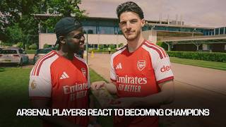 Rice, Eze &amp; Saliba react to becoming PL Champions l Frimmy goes behind-the-scenes at Arsenal