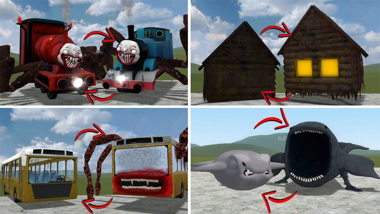 WHAT IF EVERYTHING BECAME MONSTERS | ALL TREVOR HENDERSON BATTLE In GMOD!