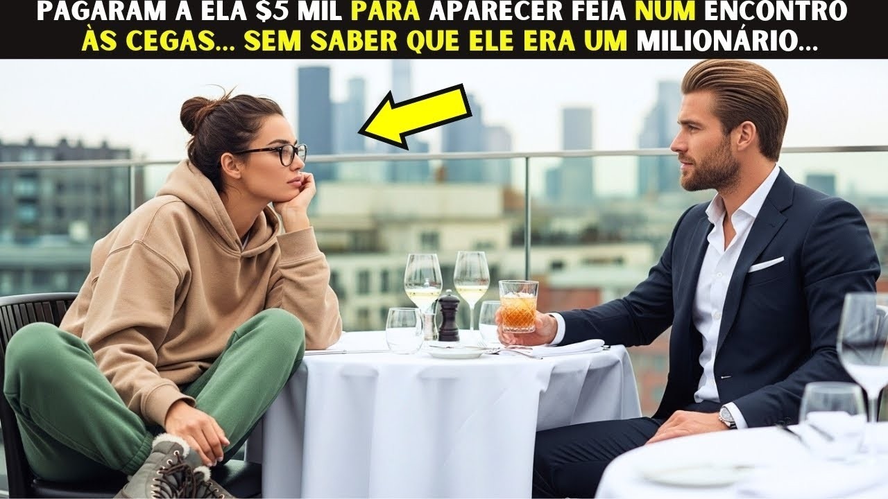 Pagaram a ela $5 mil para aparecer feia num encontro às cegas — Sem saber que ele era um Milionário…